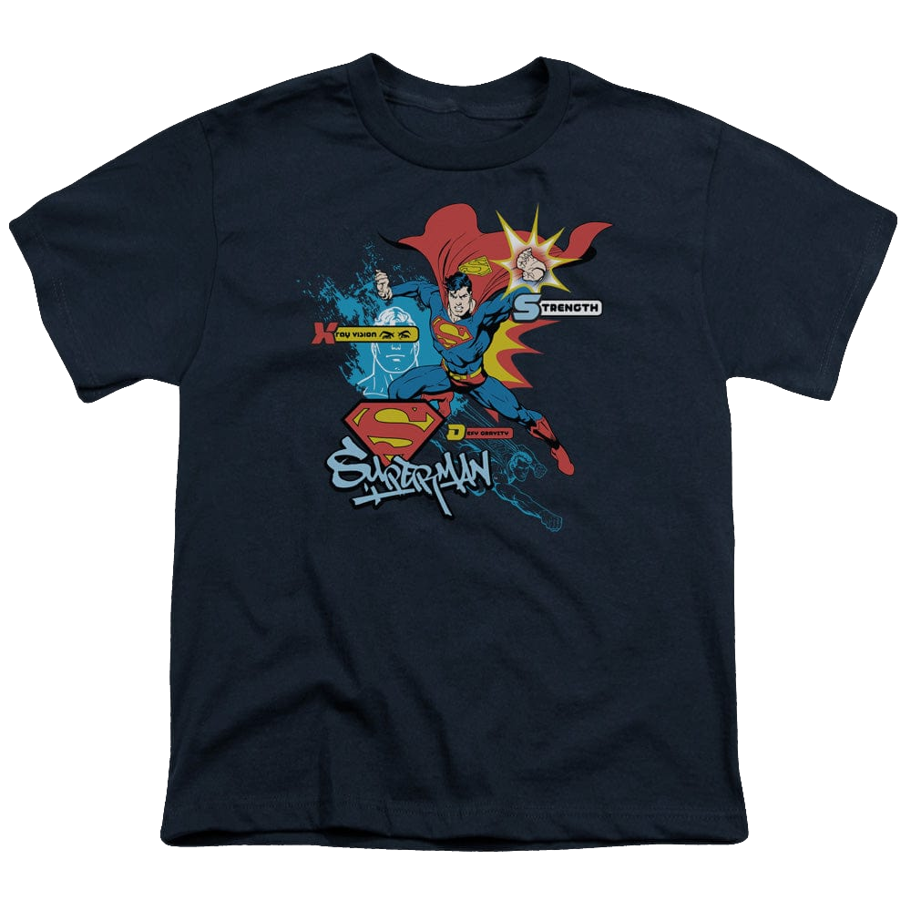 Superman Abilities - Youth T-Shirt Youth T-Shirt (Ages 8-12) Superman   