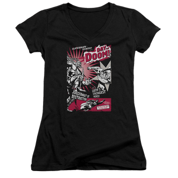Superman Day Of Doom - Juniors V-Neck T-Shirt Juniors V-Neck T-Shirt Superman   