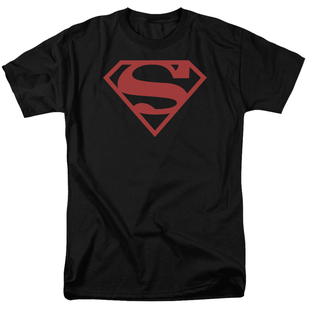 Superman Red On Black Shield - Men's Regular Fit T-Shirt Men's Regular Fit T-Shirt Superman   