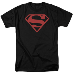 Superman Red On Black Shield - Men's Regular Fit T-Shirt Men's Regular Fit T-Shirt Superman   