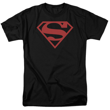 Superman Red On Black Shield - Men's Regular Fit T-Shirt Men's Regular Fit T-Shirt Superman   