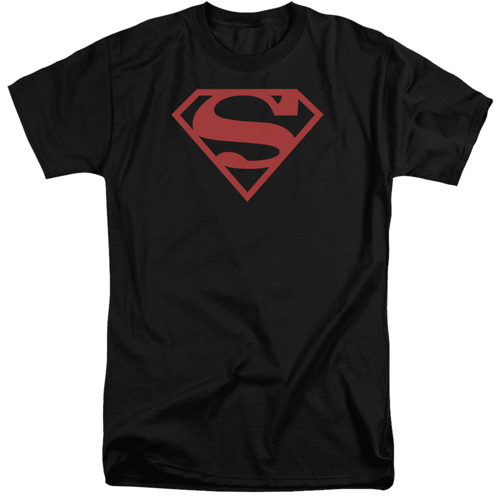 Superman Red On Black Shield - Men's Tall Fit T-Shirt Men's Tall Fit T-Shirt Superman   
