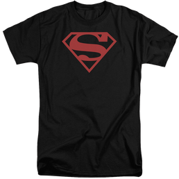 Superman Red On Black Shield - Men's Tall Fit T-Shirt Men's Tall Fit T-Shirt Superman   