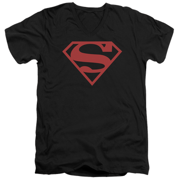 Superman Red On Black Shield - Men's V-Neck T-Shirt Men's V-Neck T-Shirt Superman   