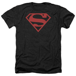 Superman Red On Black Shield - Men's Heather T-Shirt Men's Heather T-Shirt Superman   