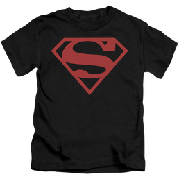 Superman Red On Black Shield - Kid's T-Shirt Kid's T-Shirt (Ages 4-7) Superman   