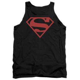 Superman Red On Black Shield - Men's Tank Top Men's Tank Superman   