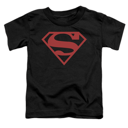 Superman Red On Black Shield - Toddler T-Shirt Toddler T-Shirt Superman   