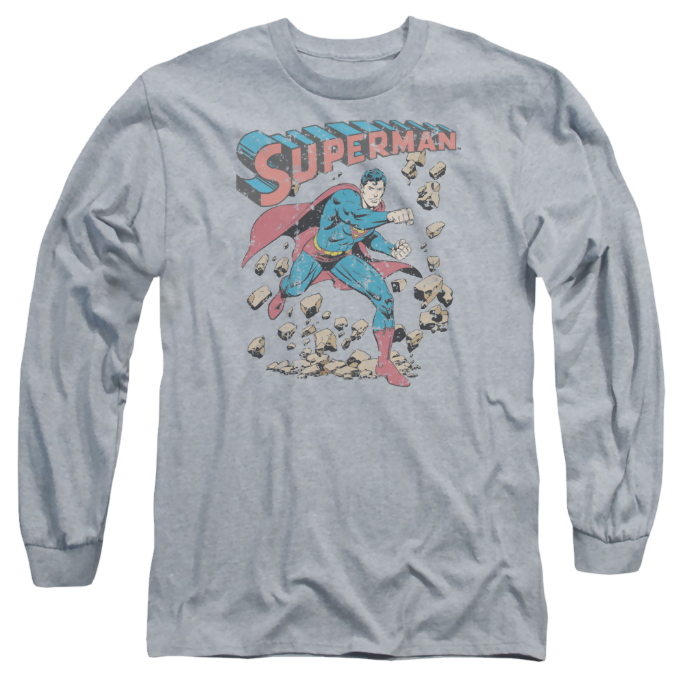 Superman Mad At Rocks - Men's Long Sleeve T-Shirt Men's Long Sleeve T-Shirt Superman   