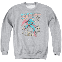 Superman Mad At Rocks - Men's Crewneck Sweatshirt Men's Crewneck Sweatshirt Superman   