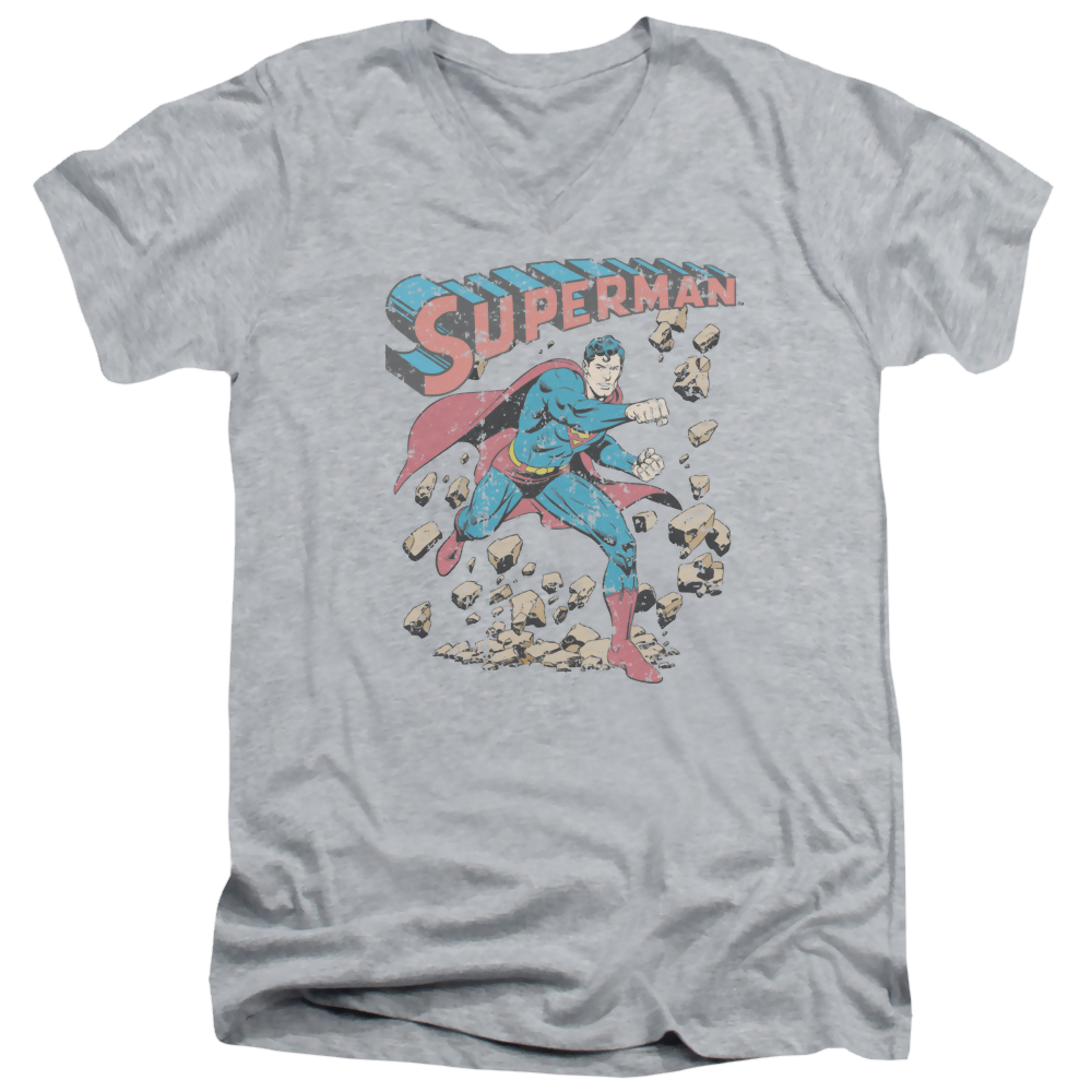 Superman Mad At Rocks - Men's V-Neck T-Shirt Men's V-Neck T-Shirt Superman   