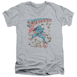 Superman Mad At Rocks - Men's V-Neck T-Shirt Men's V-Neck T-Shirt Superman   