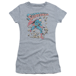 Superman Mad At Rocks - Juniors T-Shirt Juniors T-Shirt Superman   