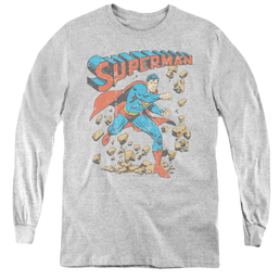 Superman Mad At Rocks - Youth Long Sleeve T-Shirt Youth Long Sleeve T-Shirt Superman   