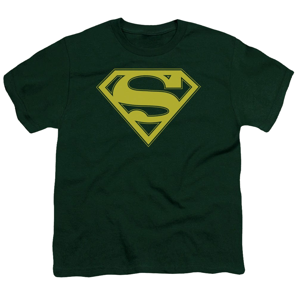 Superman Yellow & Green Shield - Youth T-Shirt Youth T-Shirt (Ages 8-12) Superman   