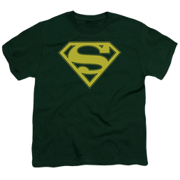 Superman Yellow & Green Shield - Youth T-Shirt Youth T-Shirt (Ages 8-12) Superman   
