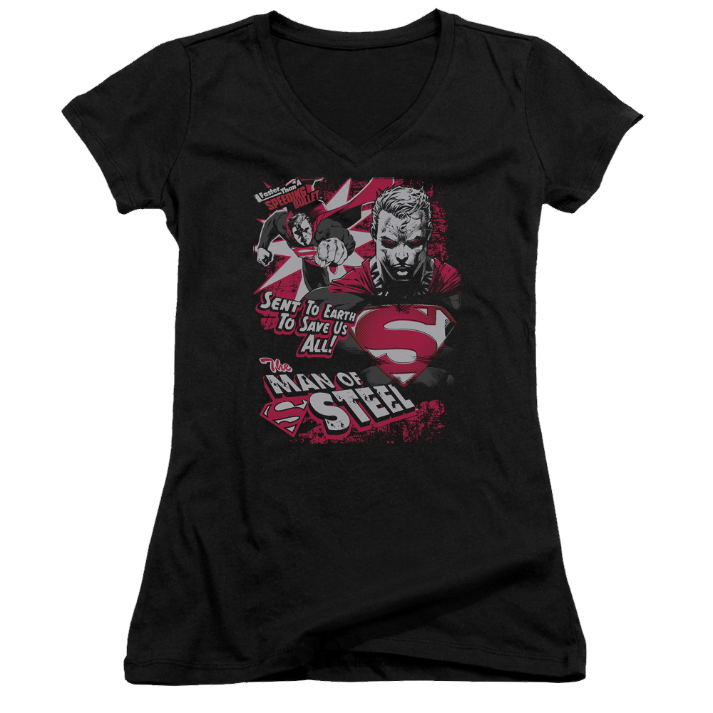 Superman Save Us All - Juniors V-Neck T-Shirt Juniors V-Neck T-Shirt Superman   