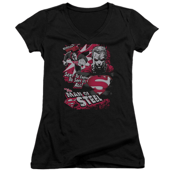 Superman Save Us All - Juniors V-Neck T-Shirt Juniors V-Neck T-Shirt Superman   