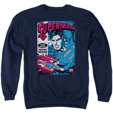 Superman Action Packed - Men's Crewneck Sweatshirt Men's Crewneck Sweatshirt Superman   