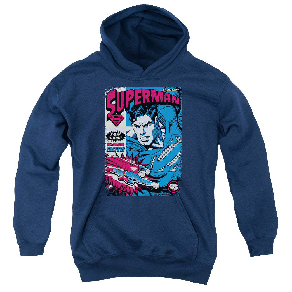 Superman Action Packed - Youth Hoodie Youth Hoodie (Ages 8-12) Superman   