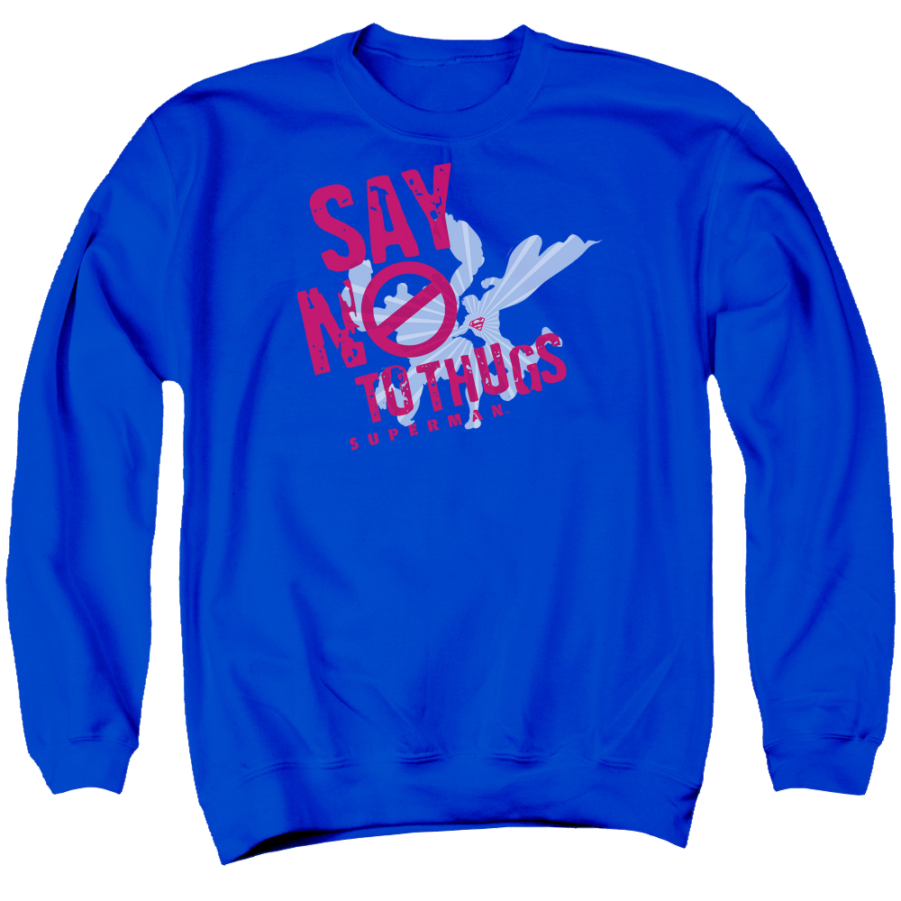 Superman Say No To Thugs - Men's Crewneck Sweatshirt Men's Crewneck Sweatshirt Superman   