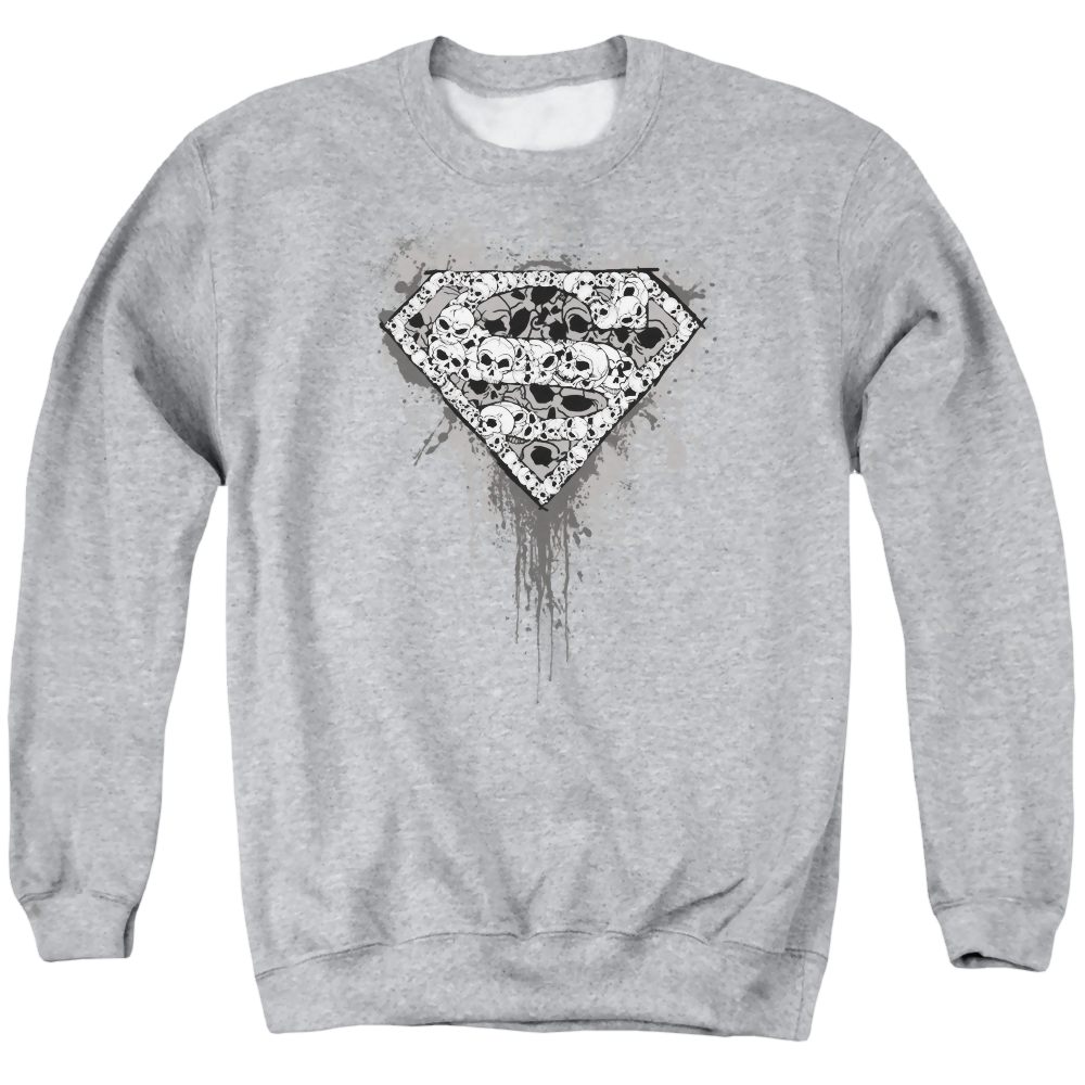 Superman Many Super Skulls - Men's Crewneck Sweatshirt Men's Crewneck Sweatshirt Superman   
