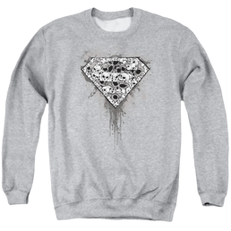 Superman Many Super Skulls - Men's Crewneck Sweatshirt Men's Crewneck Sweatshirt Superman   