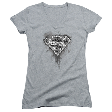 Superman Many Super Skulls - Juniors V-Neck T-Shirt Juniors V-Neck T-Shirt Superman   
