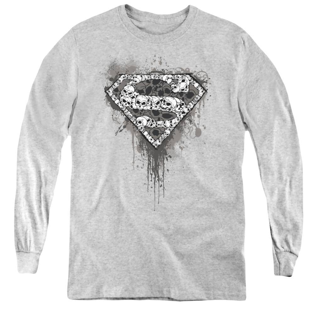 Superman Many Super Skulls - Youth Long Sleeve T-Shirt Youth Long Sleeve T-Shirt Superman   