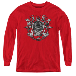 Superman All Hail Superman - Youth Long Sleeve T-Shirt Youth Long Sleeve T-Shirt Superman   