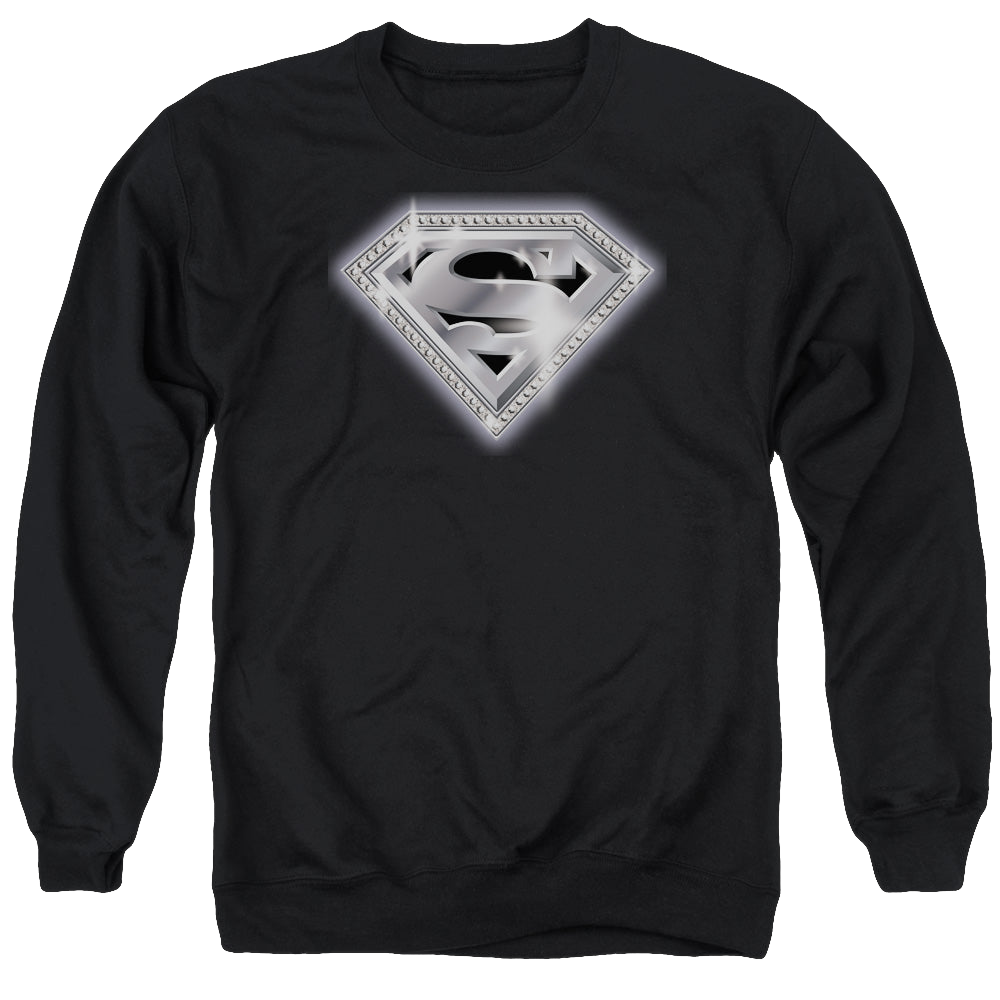 Superman Bling Shield - Men's Crewneck Sweatshirt Men's Crewneck Sweatshirt Superman   