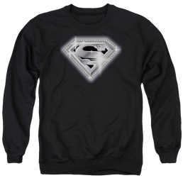 Superman Bling Shield - Men's Crewneck Sweatshirt Men's Crewneck Sweatshirt Superman   