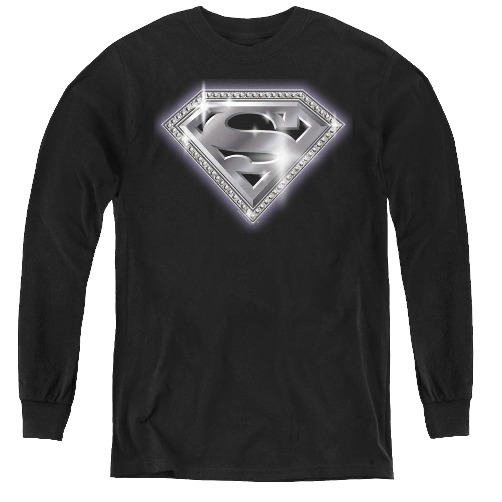 Superman Bling Shield - Youth Long Sleeve T-Shirt Youth Long Sleeve T-Shirt Superman   