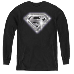 Superman Bling Shield - Youth Long Sleeve T-Shirt Youth Long Sleeve T-Shirt Superman   