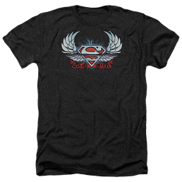 Superman Chrome Wings Shield - Men's Heather T-Shirt Men's Heather T-Shirt Superman   