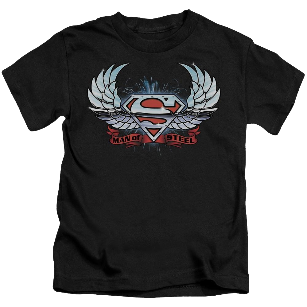 Superman Chrome Wings Shield - Kid's T-Shirt Kid's T-Shirt (Ages 4-7) Superman   