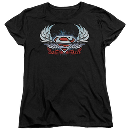 Superman Chrome Wings Shield - Women's T-Shirt Women's T-Shirt Superman   