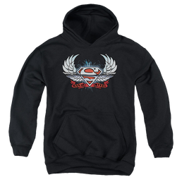 Superman Chrome Wings Shield - Youth Hoodie Youth Hoodie (Ages 8-12) Superman   