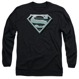 Superman Chrome Shield - Men's Long Sleeve T-Shirt Men's Long Sleeve T-Shirt Superman   