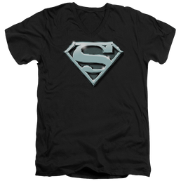 Superman Chrome Shield - Men's V-Neck T-Shirt Men's V-Neck T-Shirt Superman   