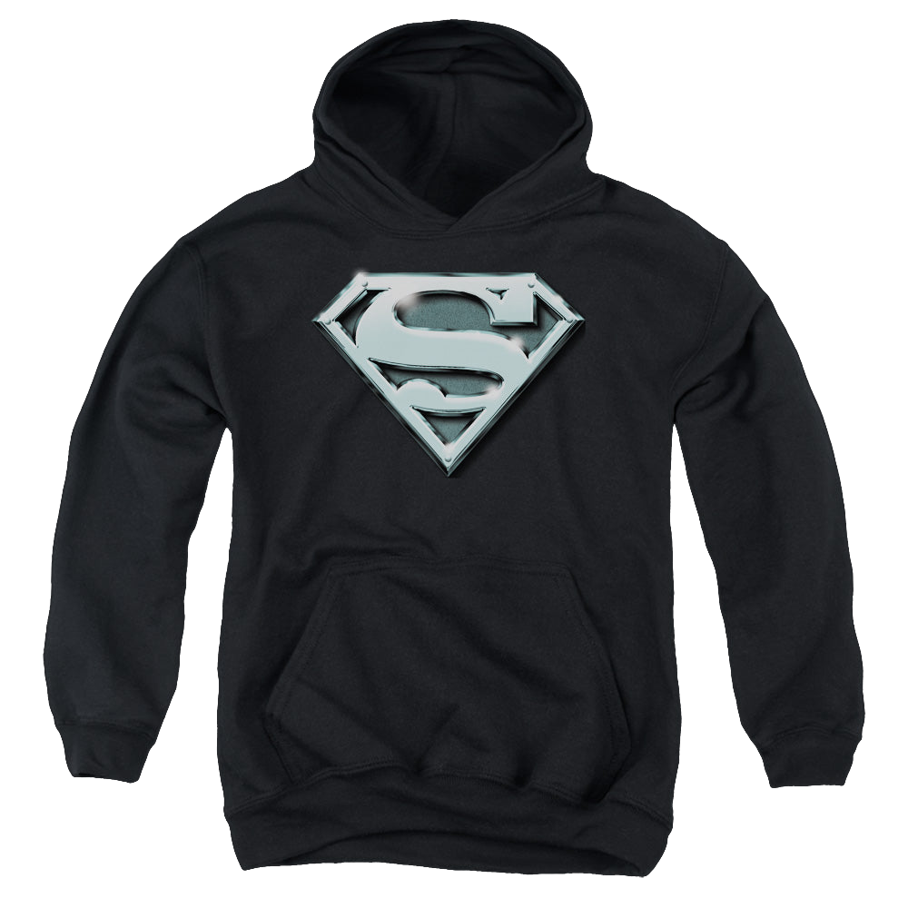 Superman Chrome Shield - Youth Hoodie Youth Hoodie (Ages 8-12) Superman   