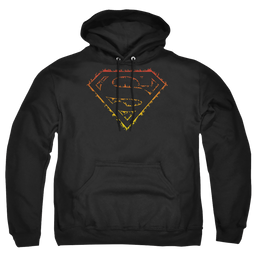 Superman Flame Outlined Logo - Pullover Hoodie Pullover Hoodie Superman   