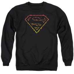 Superman Flame Outlined Logo - Men's Crewneck Sweatshirt Men's Crewneck Sweatshirt Superman   
