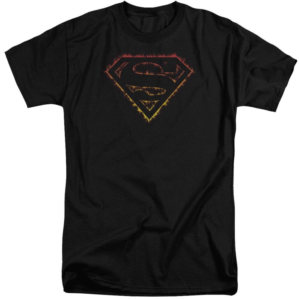 Superman Flame Outlined Logo - Men's Tall Fit T-Shirt Men's Tall Fit T-Shirt Superman   