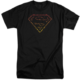 Superman Flame Outlined Logo - Men's Tall Fit T-Shirt Men's Tall Fit T-Shirt Superman   