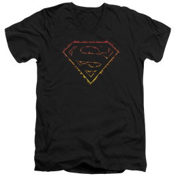 Superman Flame Outlined Logo - Men's V-Neck T-Shirt Men's V-Neck T-Shirt Superman   