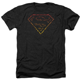 Superman Flame Outlined Logo - Men's Heather T-Shirt Men's Heather T-Shirt Superman   