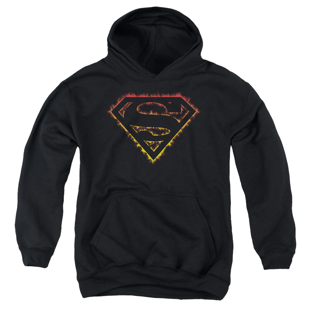 Superman Flame Outlined Logo - Youth Hoodie Youth Hoodie (Ages 8-12) Superman   
