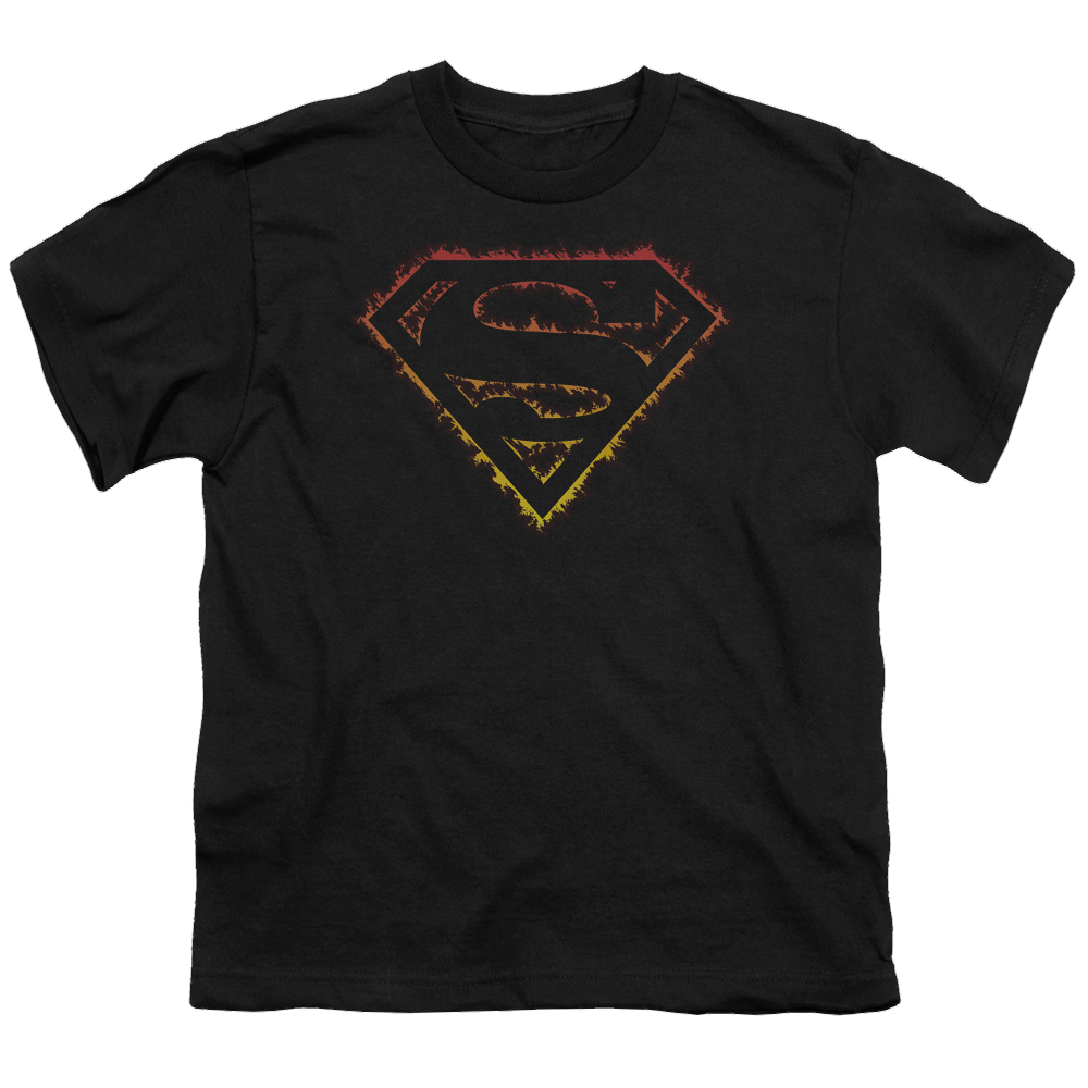Superman Flame Outlined Logo - Youth T-Shirt Youth T-Shirt (Ages 8-12) Superman   