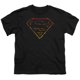 Superman Flame Outlined Logo - Youth T-Shirt Youth T-Shirt (Ages 8-12) Superman   